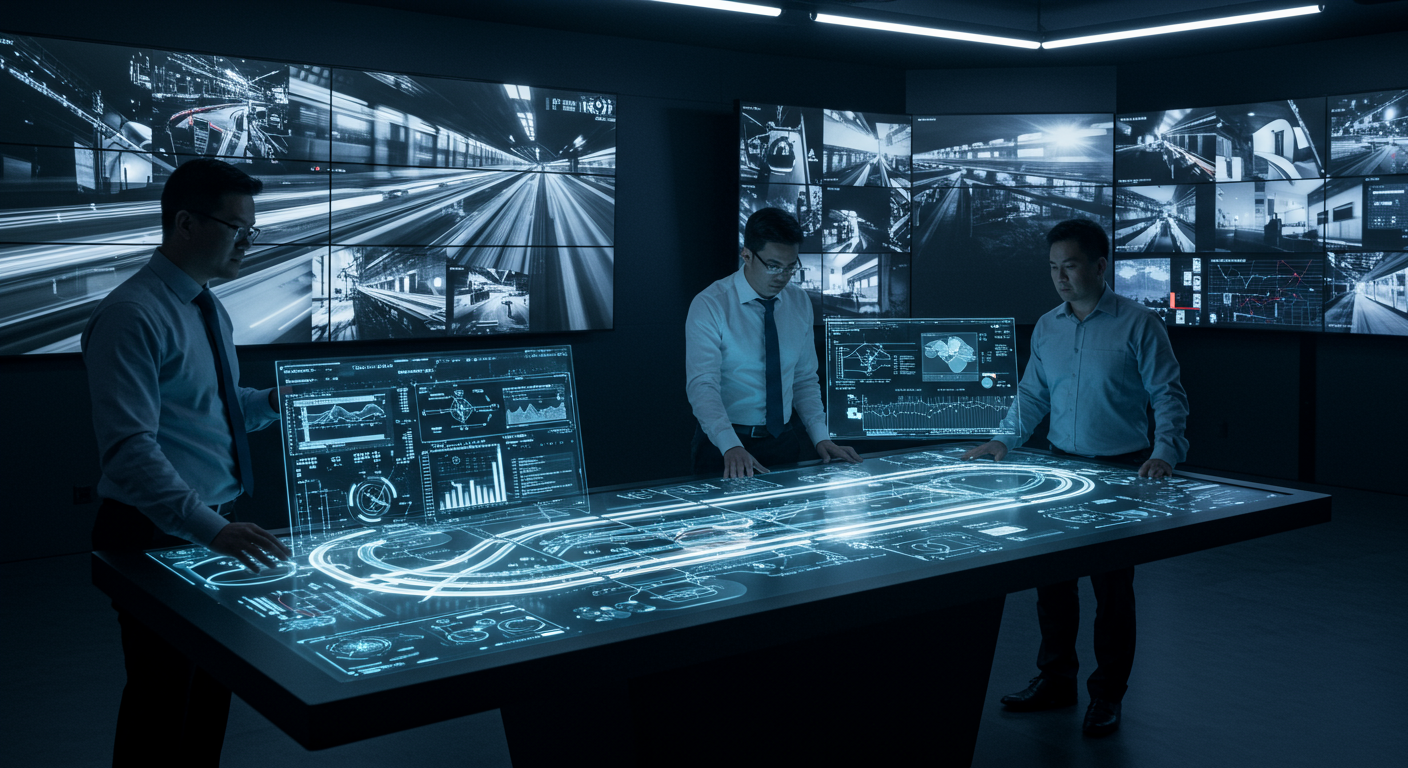 A diverse group of professionals and community members in a serious meeting in a city hall conference room.