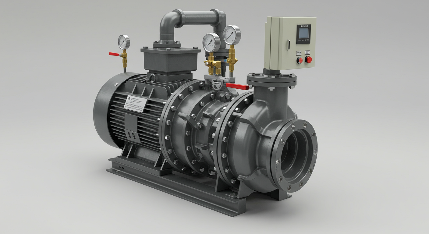 A large industrial water pump, an example of a physical asset in a utility.